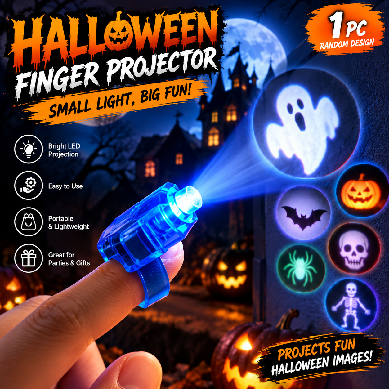 LED Projection Finger Lights