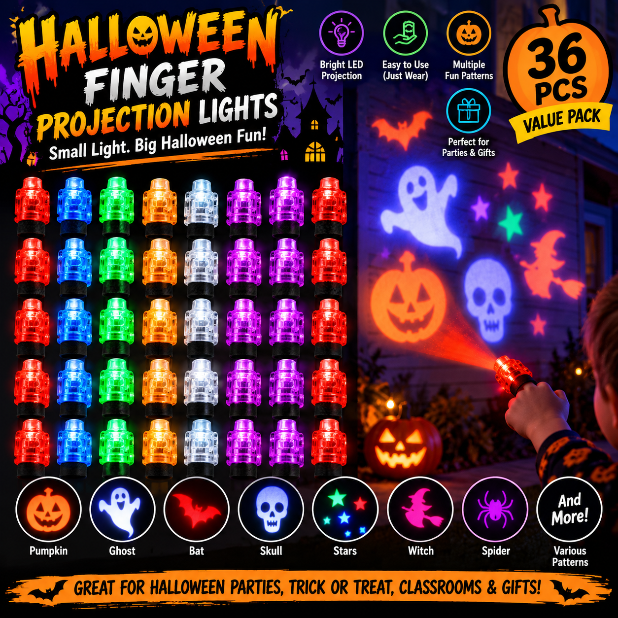 LED Projection Finger Lights