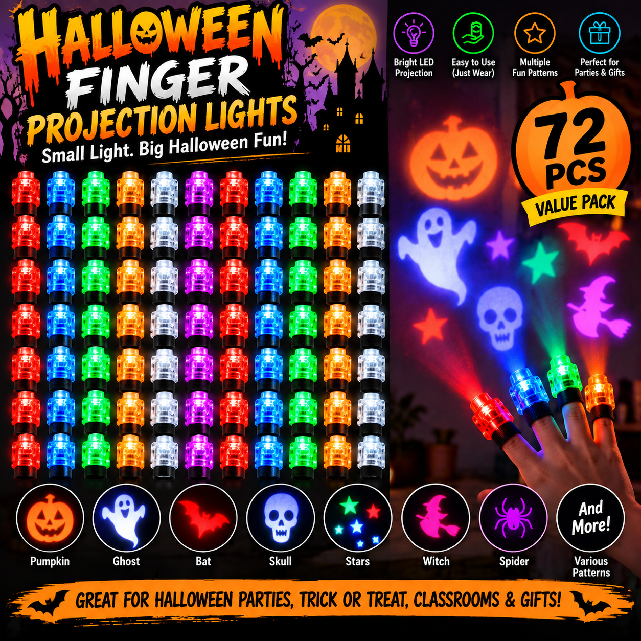 LED Projection Finger Lights