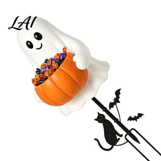 Spöke med Godisskål och Markspett för Halloween