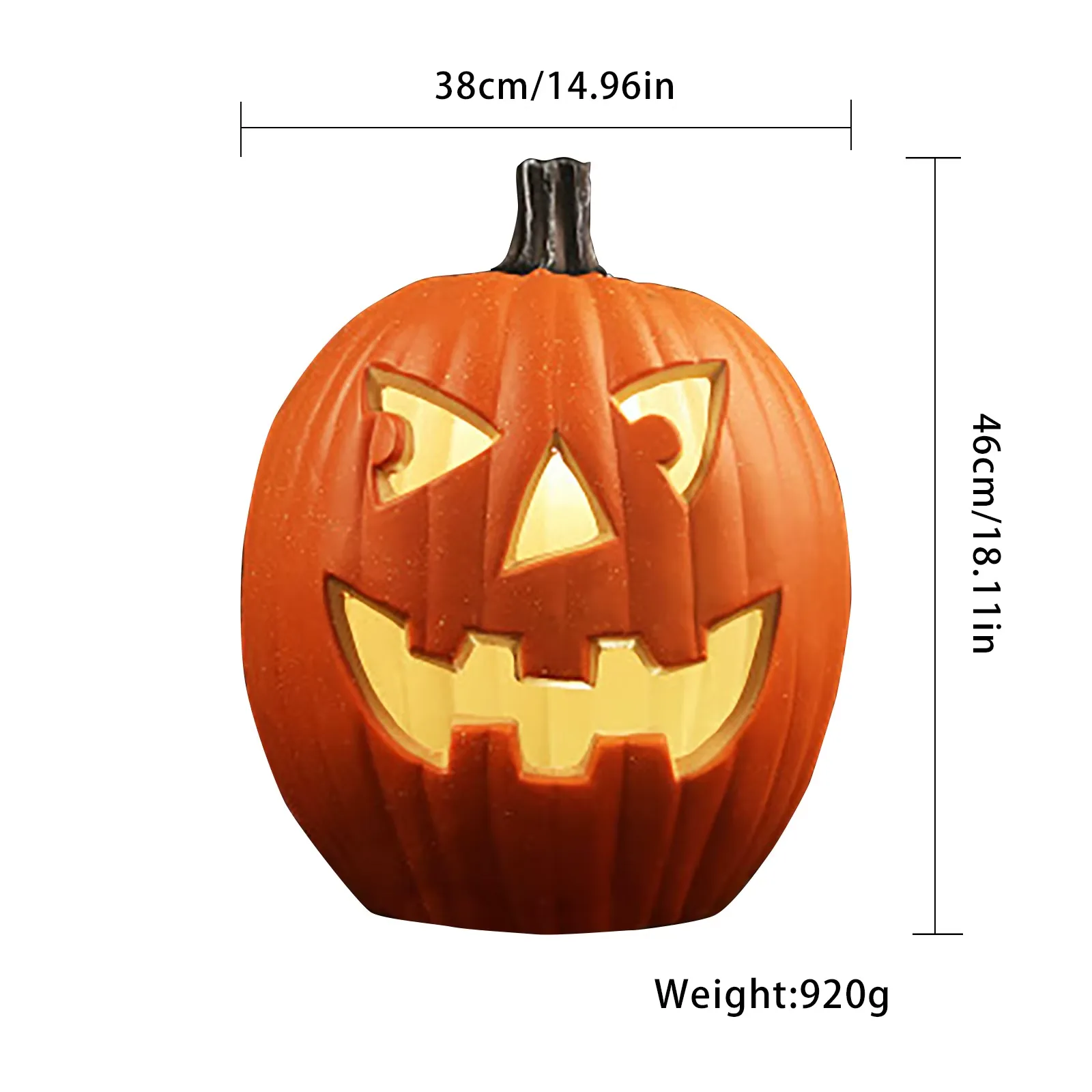 1 st Dekorativ Halloweenpumpa LED-lykta