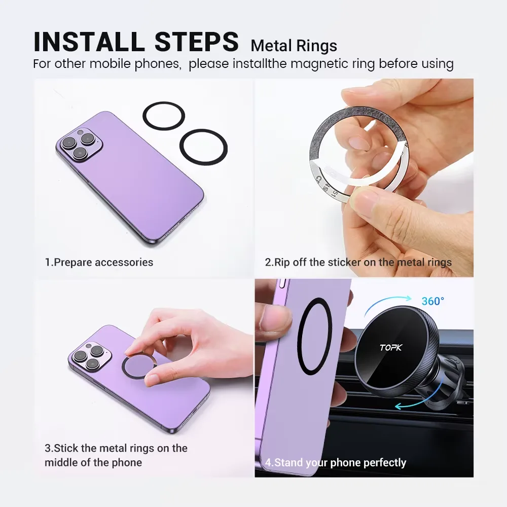 Magnetisk mobilhållare för bil