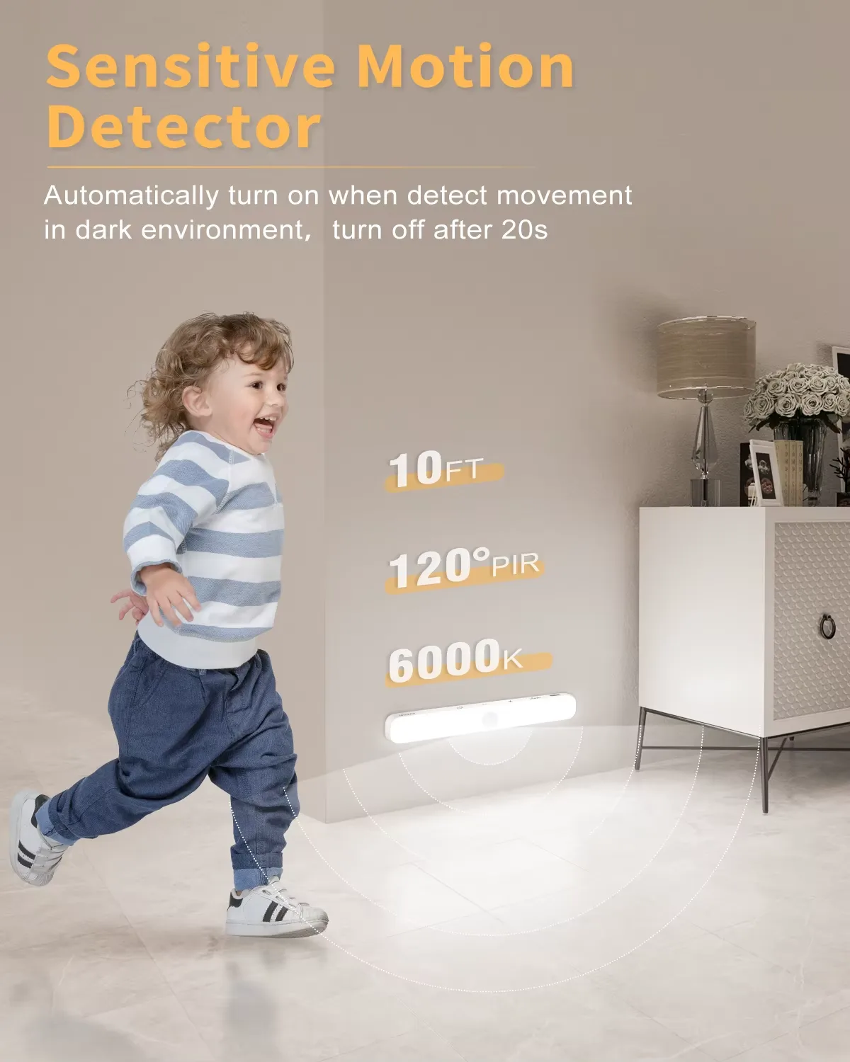LED Garderobsbelysning med Rörelsesensor