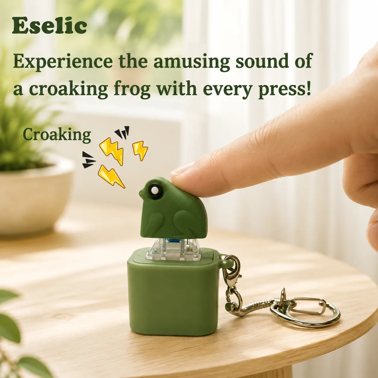 Eselic Groda Keycap med Ljud och LED-ljus