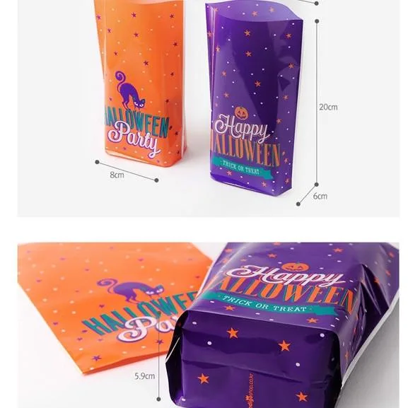 50-pack Halloween Godispåsar med Pumpa- och Fladdermusmotiv
