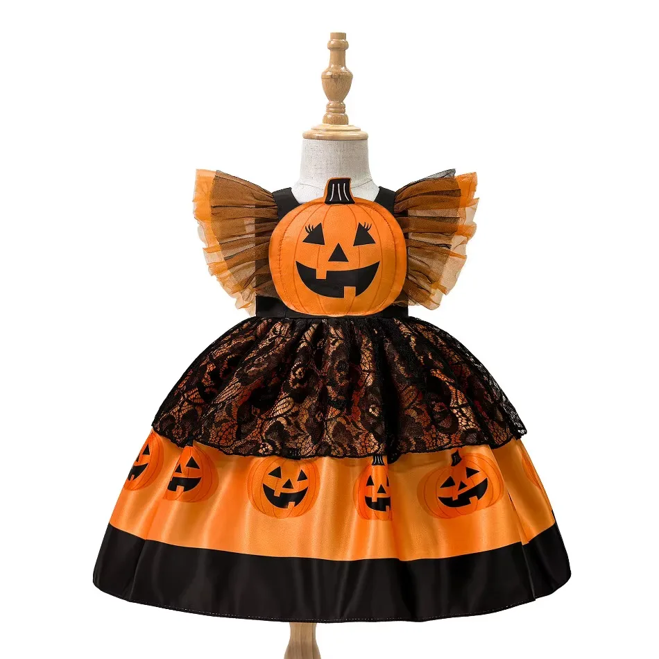 Flickors Halloween pumpa-tutuklänning