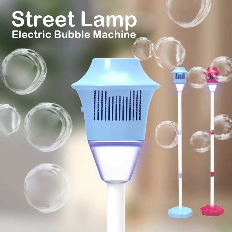 Uppladdningsbar automatisk bubbelmaskin med gatulampa design, musik och ljus