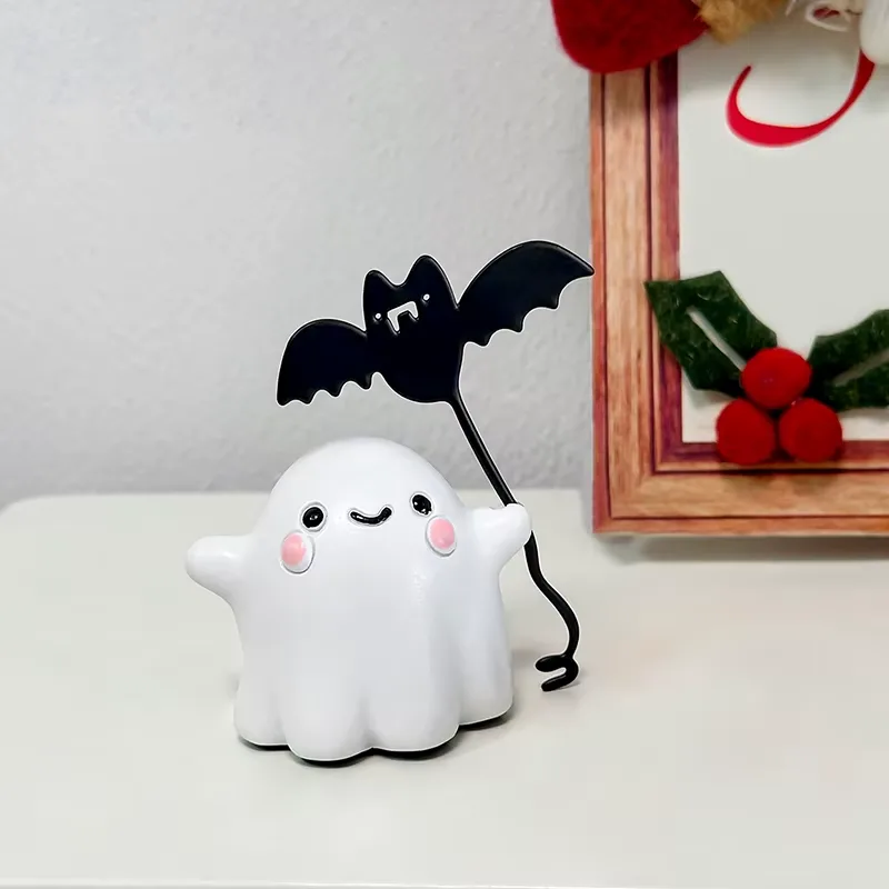 Halloween spökhundsfigur – 1 st minidekoration för skrivbord