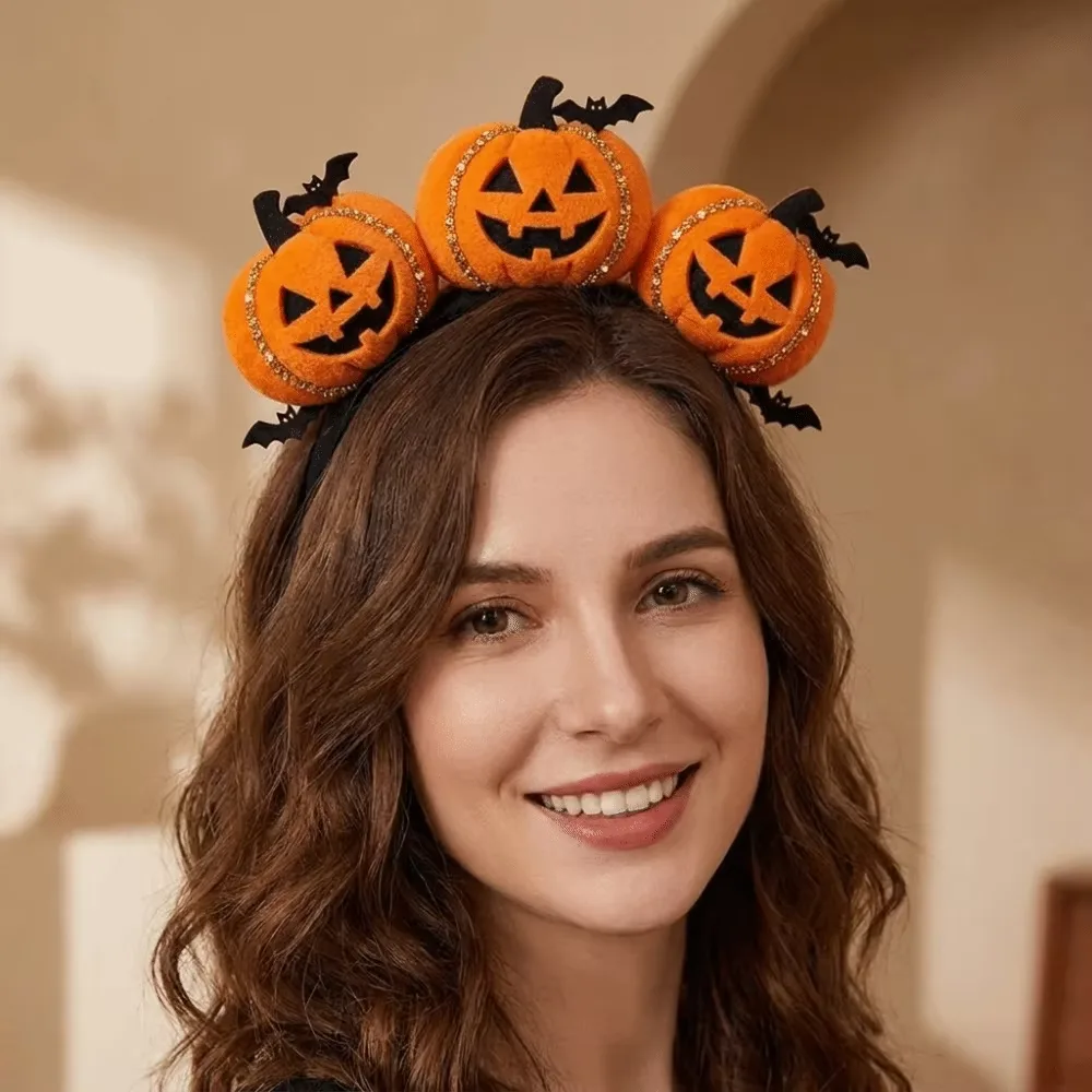 Halloween-pannband med pumpa & fladdermöss