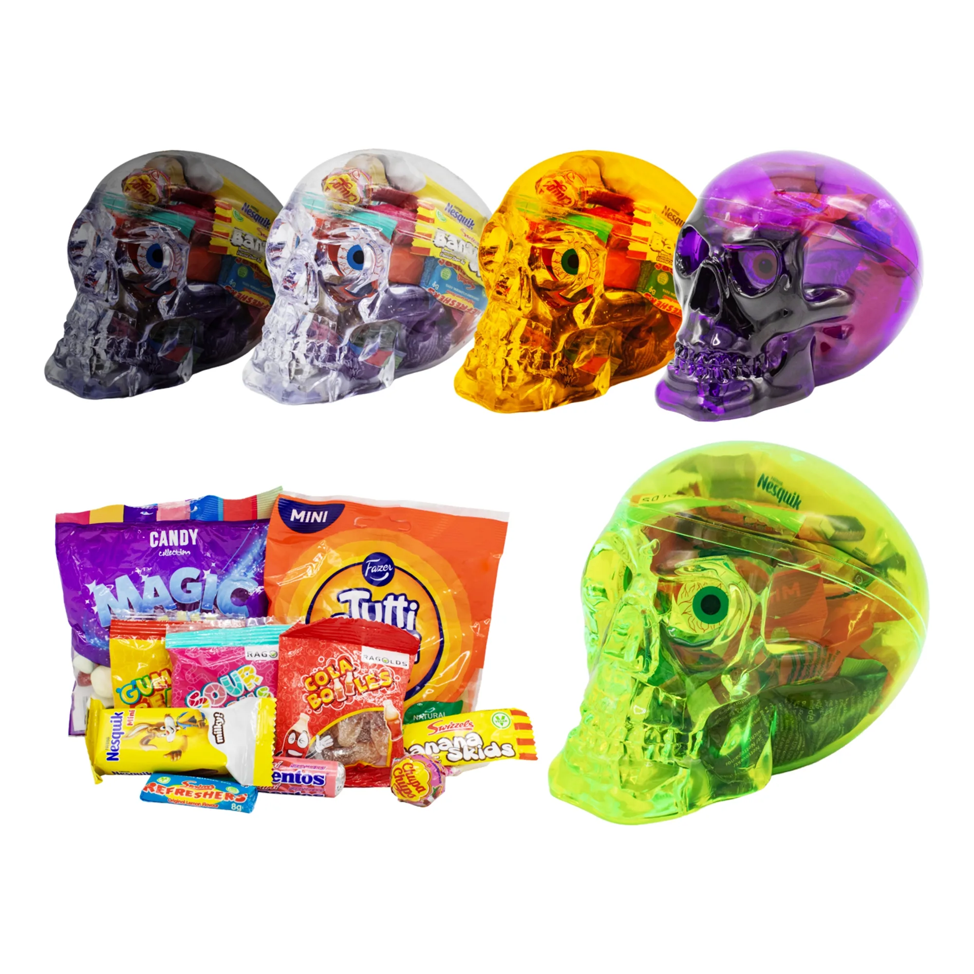 Dödskalle med Halloweengodis - 315 g