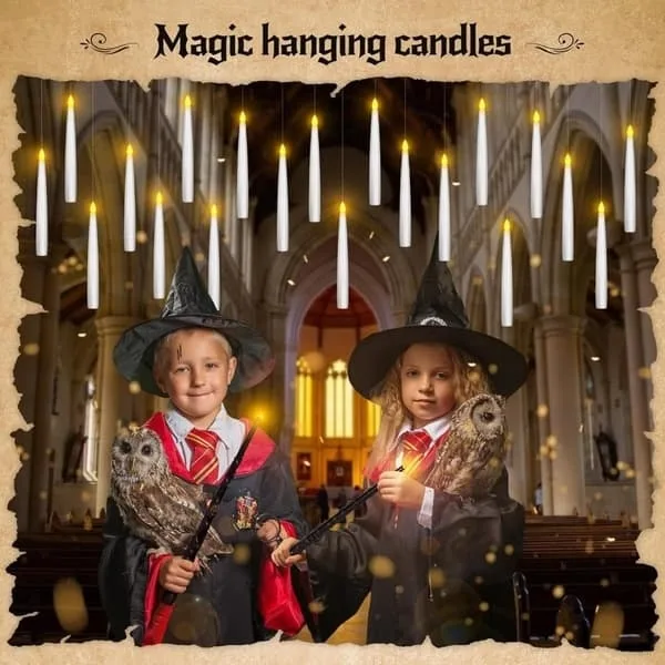 20-pack svävande LED-ljus med trollstav – magiska ljus för Halloween, jul och festliga dekorationer