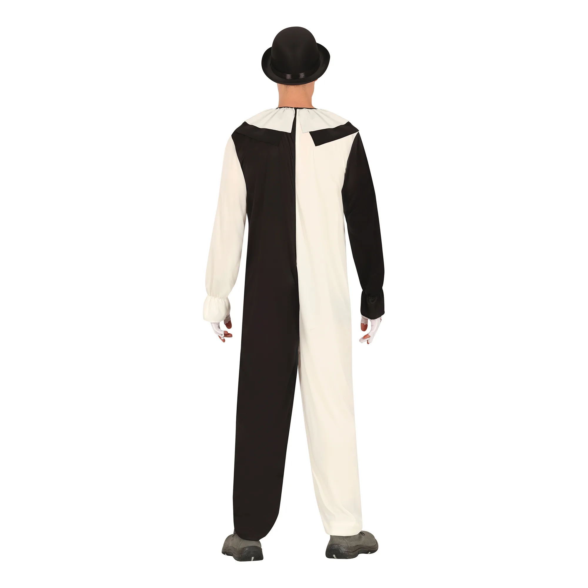 Skräckclown Svart/Vit Maskeraddräkt - X-Small