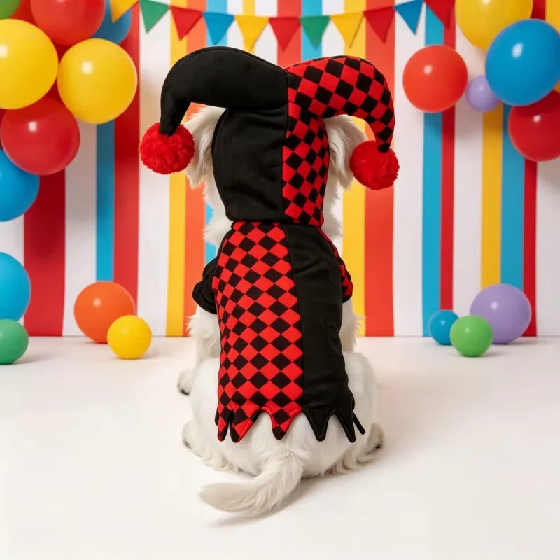 Halloween-dräkt för husdjur: Clownkostym för katt och hund