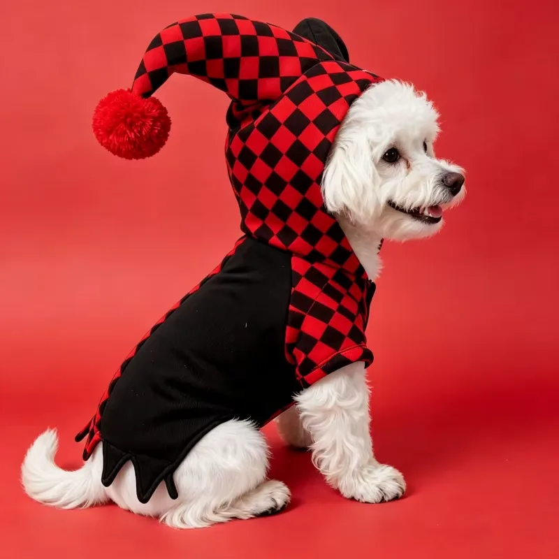 Halloween-dräkt för husdjur: Clownkostym för katt och hund