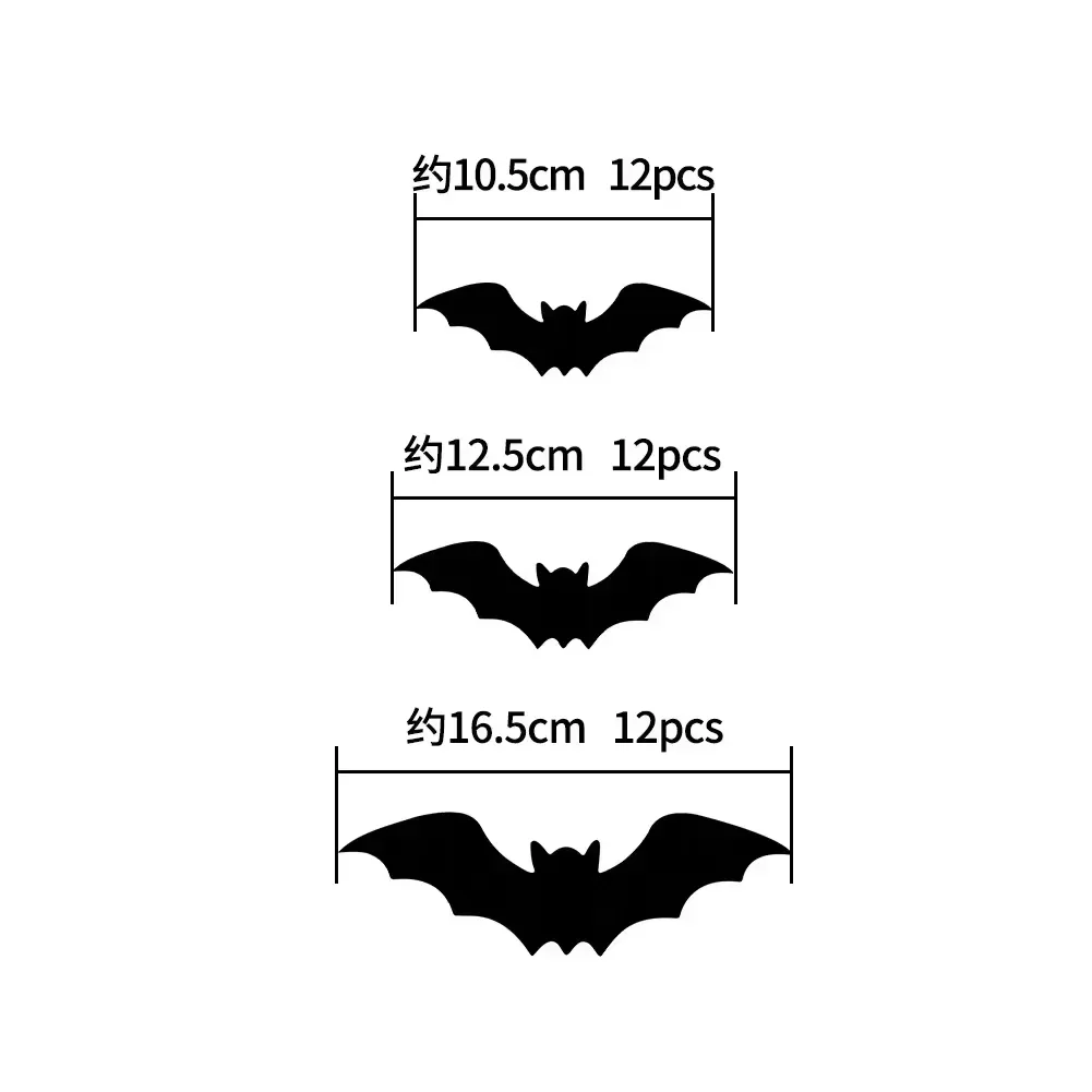 Halloween 3D LED-väggdekorationer: Fladdermöss & Spindlar