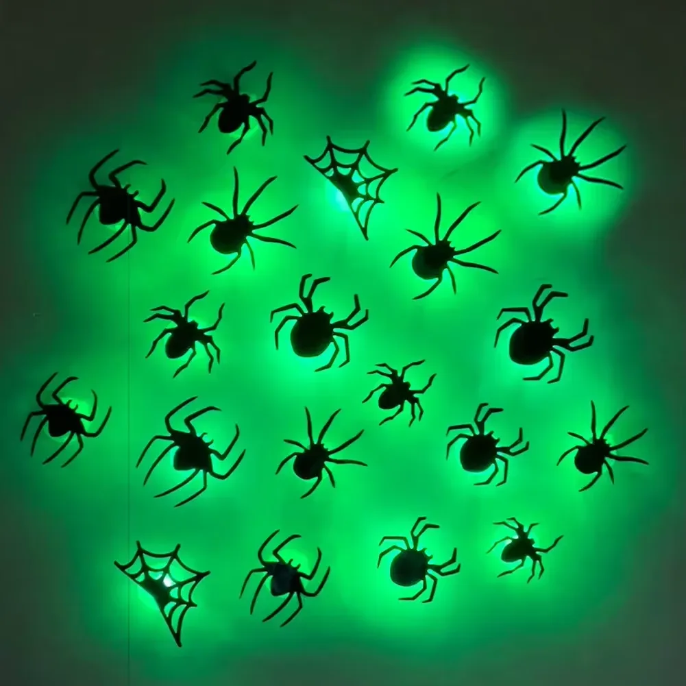 Halloween 3D LED-väggdekorationer: Fladdermöss & Spindlar