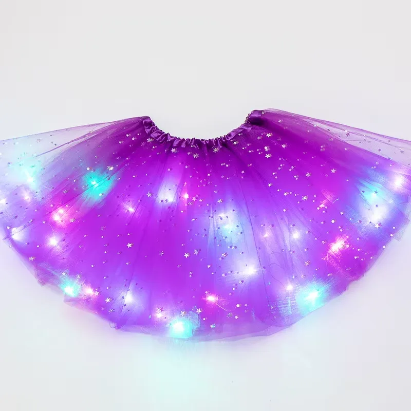 LED Prinsessa Tutu Kjol för Flickor 3-12 År