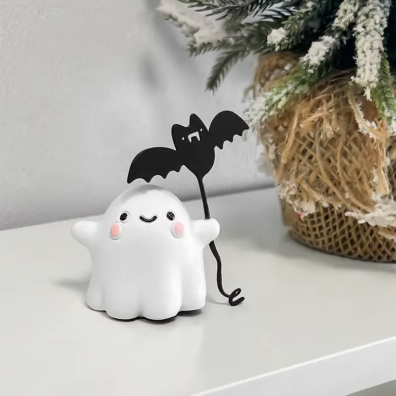 Halloween spökhundsfigur – 1 st minidekoration för skrivbord