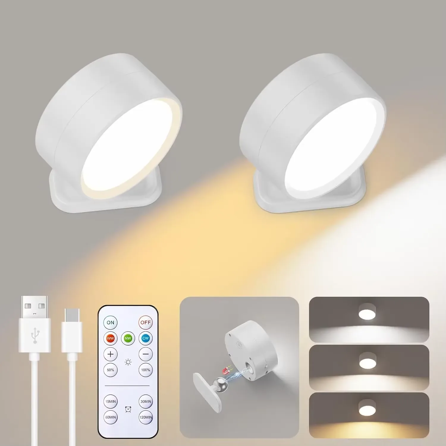 Uppladdningsbar Magnetisk Vägglampa